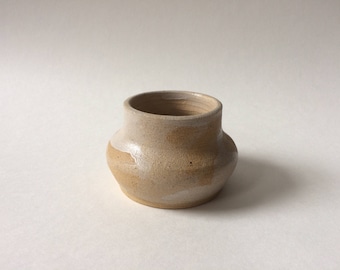 small whitewashed wide mouthed vase