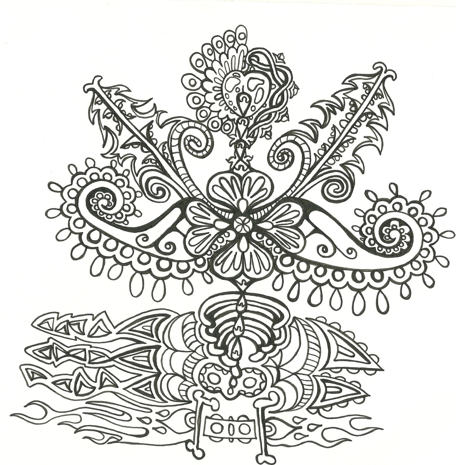 Adult Coloring Book Psychedelic Unique Designsdigital Download 5 JPEG Files Print Your Own Unlimited YDD Art Prints