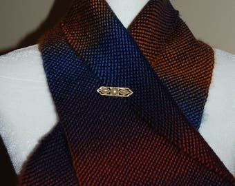 Handwoven Scarf, Hand woven Scarf, Handmade Scarf, Blue and Gold Scarf, Handwoven by Blind Sparrow