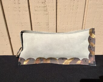 Original Handpainted Beige Clutch - Unique Purse - One-of-a-Kind!