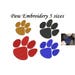 Paw Embroidery Design - 5 design sizes Tiger print machine embroidery INSTANT DOWNLOAD