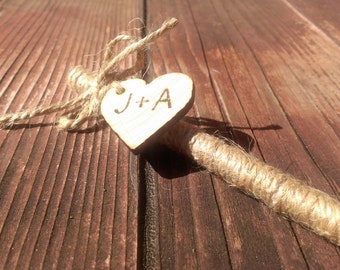 rustic wedding pen, wedding guest book pen, burlap wedding