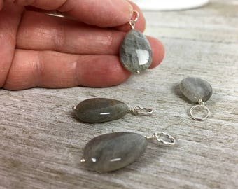 Labradorite Pendant, Sterling Silver Wire Wrapped Labradorite Pendant, Labradorite Necklace, Labradorite Jewelry