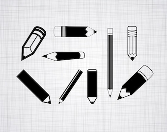 Pencil SVG Bundle, Pencil SVG, Pencil Clipart, Pencil Cut Files For Silhouette, Files for Cricut, Pencil Vector, Svg, Dxf, Png, Eps, Decal