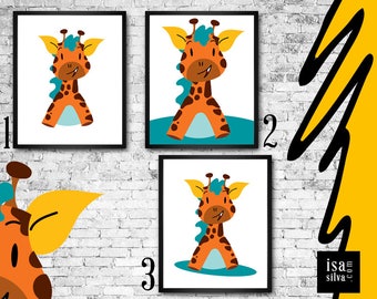 Giraffe * * Wall Print, illustration, nursery wall decoration, wall art, children wall Art-giraffe * * Wall frame, children bedroom, decoration