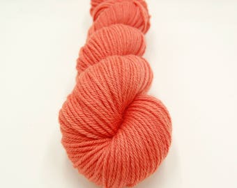 Merino Worsted Hand Dyed Yarn - Coral