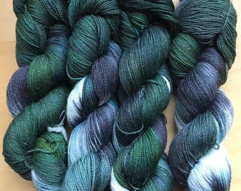 STOOAK #6 - Hand dyed yarn on sparkle sock