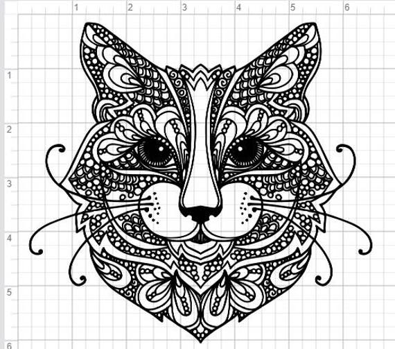 Download Mandala Cat Design SVG PDF EPS Dxf & Studio 3 Cut Files