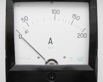 Retro ammeter, Gifts for engineers, Retro electronics, Electrical engineer, Electrical appliance, Steampunk electronic, Electrician gift