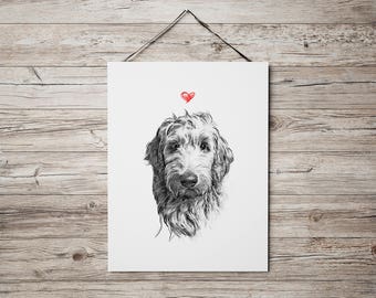 Custom Pet Portrait, Pencil Dog Drawing, Digital Animal Sketch, Pet Memorial Portrait, Dog Lover Gift, Cat Owner Gift, Doodle