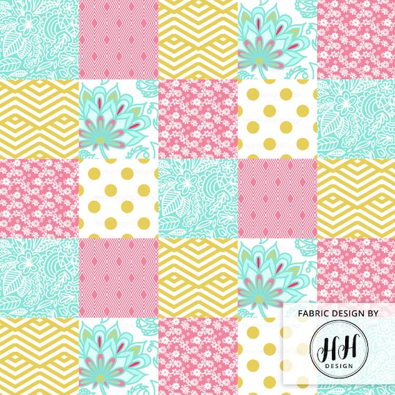 Gold pink floral cheater quilt fabric by the yard baby girl nursery quilt patches print in yard fat quarter from heatherhightdesign on etsy studio Gold pink floral cheater quilt fabric by the yard baby girl nursery quilt patches print in yard fat quarter from heatherhightdesign on etsy studio