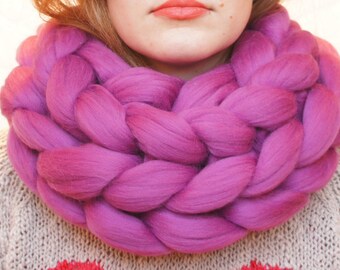 Clothing gift Merino Wool Scarf - Knit Wool Scarf - Super Chunky Scarf - Winter Scarf - Hand Knit Scarf - Womens Winter Scarf Crochet scarf