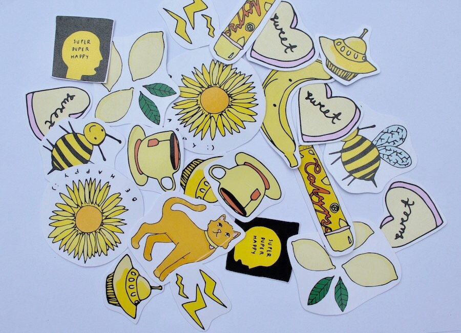 yellow aesthetic sticker pack