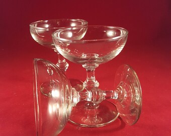Set of 3* Spindle Stem Champagne Coupe Glasses