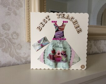 Best Teacher Card with Dress detail