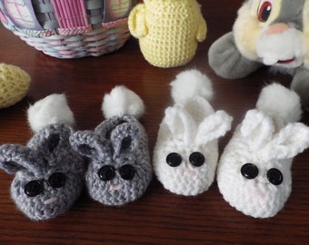 Newborn- 3 Months Bunny Slippers #bunnyslippers, #babybunnyslippers, #newbornbunnyslipppers