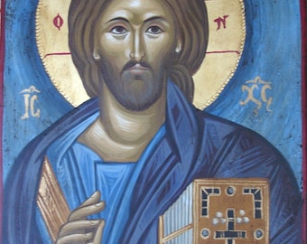 religious icons.original icon.Jesus Christ.Byzantine icon.orthodox icon.greek icon size 16x20cm