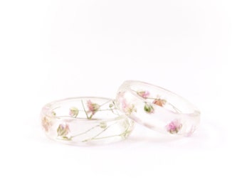 Dono di fiori rosa, bellissimo anello fatto a mano di resina epossidica con fiori rosa, anello, anello di resina, MukWuk, fatto a mano. regalo unico, romantico