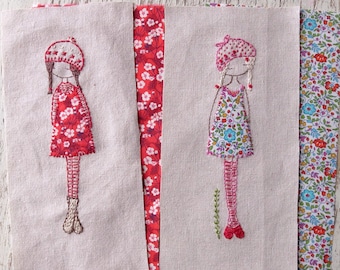 lavender girl hand embroidery pattern PDF