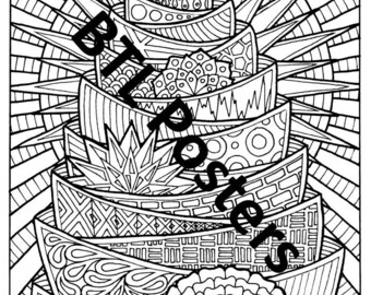 Abstract Printable Colouring Poster 3