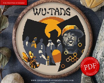 Wu-Tang Clan Cross Stitch Pattern for Instant Download *P070 | Easy Cross Stitch|Counted Cross Stitch| Embroidery Design|Needlecraft Pattern