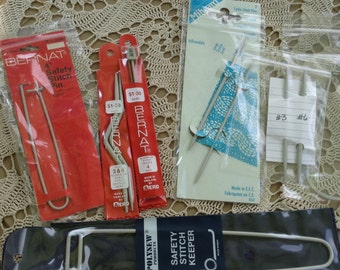 Milward, Polysew, Stitch Holder, Knitting Notions, Cable Knitting, Made in England, Made in India, Original Package, Aluminum