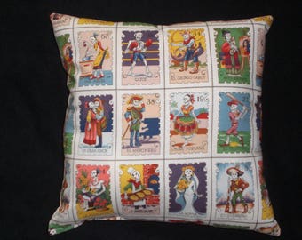 Day of the Dead Loteria Decorative Throw Pillow Cushion Bedding