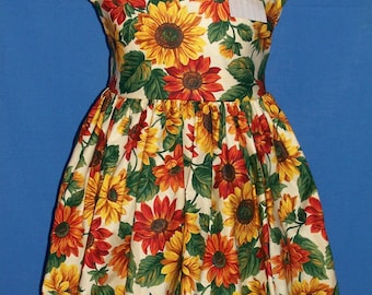 Custom-made sunflower dress