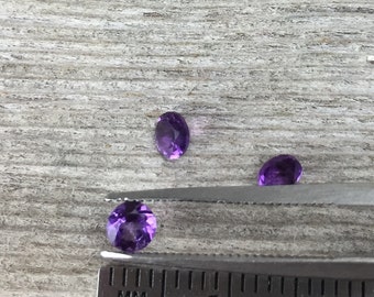 One 3.5mm faceted amethyst semiprecious gemstone, AA grade, purple beauty