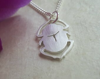 Sterling Silver Scarab Beetle Pendant