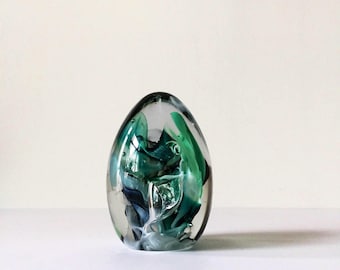 Vintage Glass Egg Paperweight