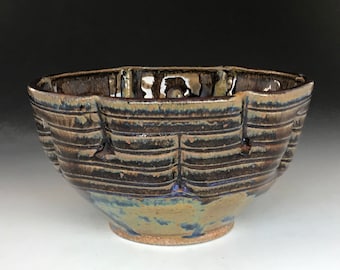 Stoneware bowl rutile blue