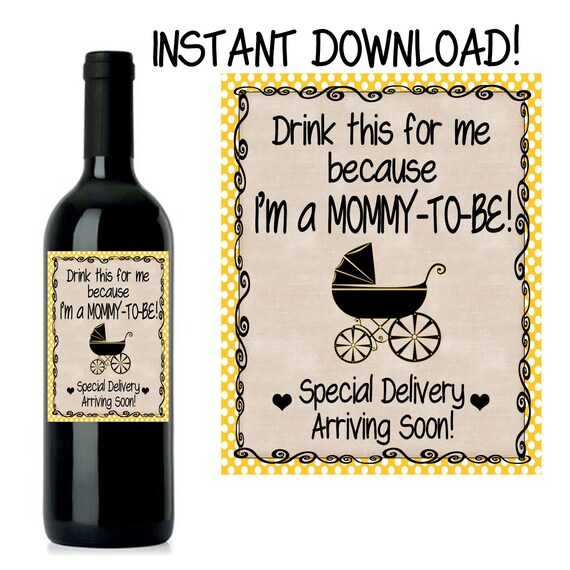 Pregnancy Announcement Baby Announcement Wine Bottle Label