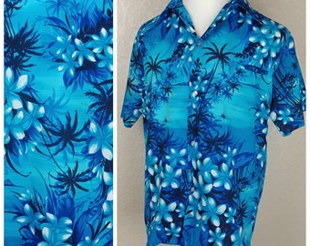 Sale *** MEMORIAL DAY SALE Vintage Blue Kai Nani Hawaiian Shirt