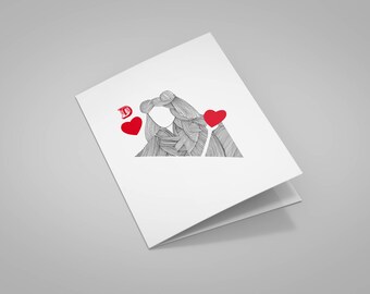 Valentine's day "Queen of hearts" card with envelope