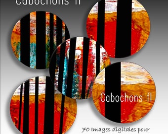 Digital images for round cabochons abstract art