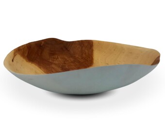 Colorful Wood Bowl - Apple Wood Bowl - Handmade Wood Bowl - Crystal Gray Bowl