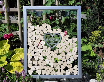 Wedding Guest Book Alternative Guest Book Personalized Drop Top box Heart Guestbook Custom guestbook Memory Box Silver Guestbook clear