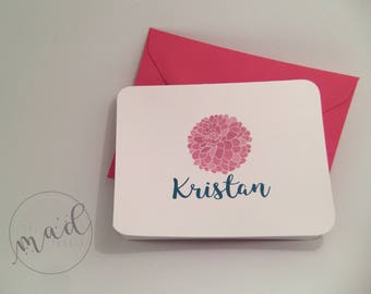 Dahlia Personalized Note Cards