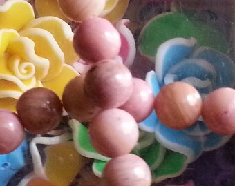 20 diameter 8 mm rhodonite beads, hole 1 mm