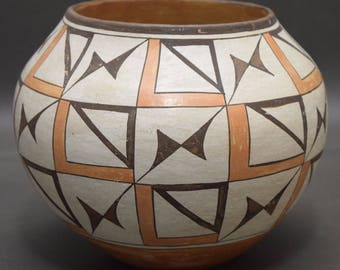 Native American, Historic Poly Chrome Acoma Pottery Jar, Ca 1920's, #1271