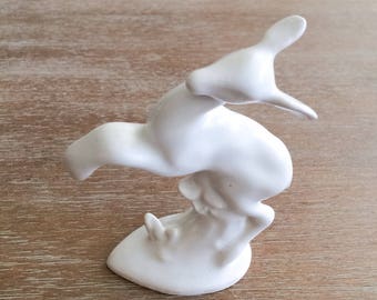 Vintage Mid Modern Leaping White Deer Figurine