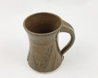 Pottery Mug Wheat Brown 10 ounce Handmade by Daisy Friesen