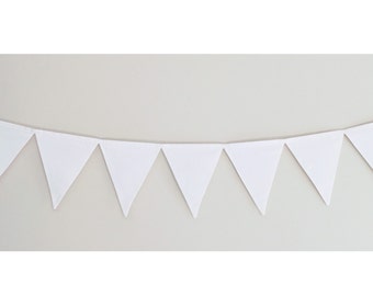 White Fabric Bunting Banner Flags