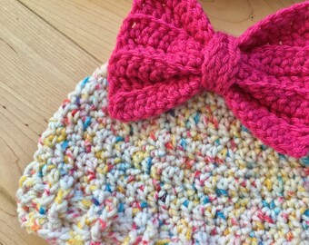 Messy Bun Beanie w/ Bow