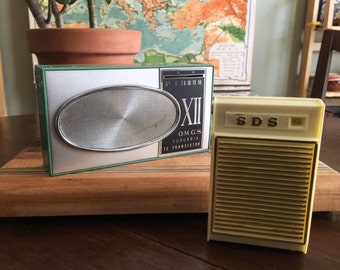 Pair of Transistor Radios - Green Suburbia XII OMGS Transistor Radio and SDS Solid State Portable Radio