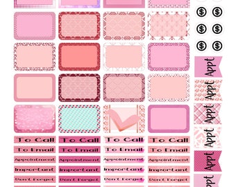 Planner Sticker, Pinks and Reds, Valentine's Sticker, Plannner, BoJu, Fitness Stickers