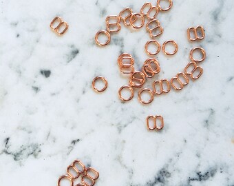 4 pieces – 6mm – of Rose Gold plated bra rings & sliders – for bra and swimwear making