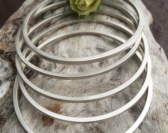 Stacker Bangle Sterling Silver Bangle Bracelet, rustic, artisan, metalwork, handmade, Boho, Bohemian, Gypsy