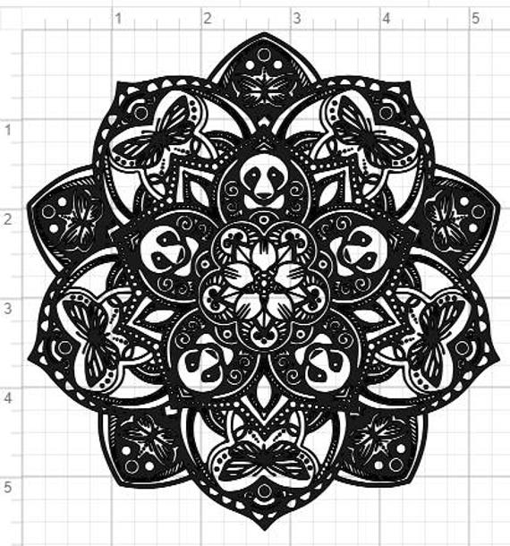 Download Panda Mandala Design SVG PDF EPS Dxf & Studio 3 Cut Files